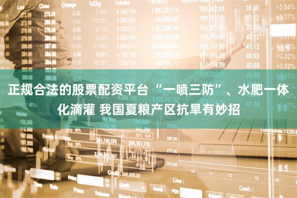 正规合法的股票配资平台 “一喷三防”、水肥一体化滴灌 我国夏粮产区抗旱有妙招